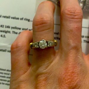 14k White Gold Solitaire 1/2 ct and 1/3 ct Diamond